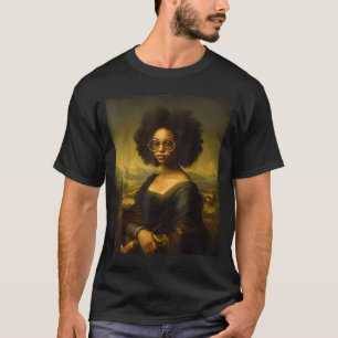 Schwarzer Geschichtsmonat Schwarze Mona Lisa Afroa T-Shirt