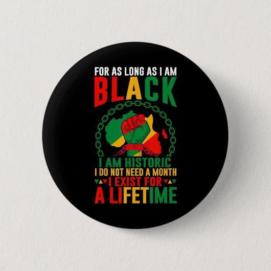Schwarzer Geschichtsmonat Solange ich schwarz bin, Button (Vorderseite)