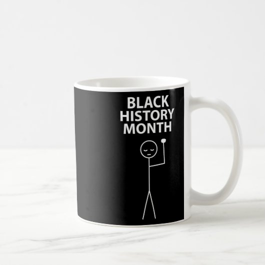 Schwarzer-Geschichtsmonat-Stick-Figur-Stickman-erh Kaffeetasse (Rechts)