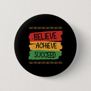 Schwarzer Geschichtsmonat T-Shirt Schwarz Afroamer Button