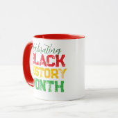Schwarzer Geschichtsmonat-Typografie feiern Tasse (Vorderseite Links)