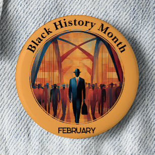 Schwarzer Geschichtsmonats-Brückenüberquerung Pinb Button