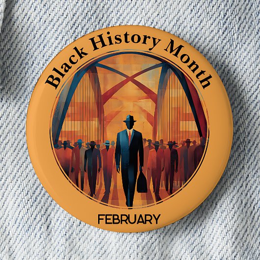 Schwarzer Geschichtsmonats-Brückenüberquerung Pinb Button