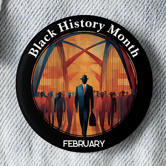 Schwarzer Geschichtsmonats-Brückenüberquerung Pinb Button