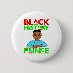 Schwarzer Geschichtsprinz Melanin Junge Sohn Bruh  Button