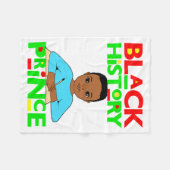 Schwarzer Geschichtsprinz Melanin Junge Sohn Bruh Fleecedecke (Vorderseite (Horizontal))