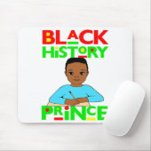 Schwarzer Geschichtsprinz Melanin Junge Sohn Bruh Mousepad (Mit Mouse)