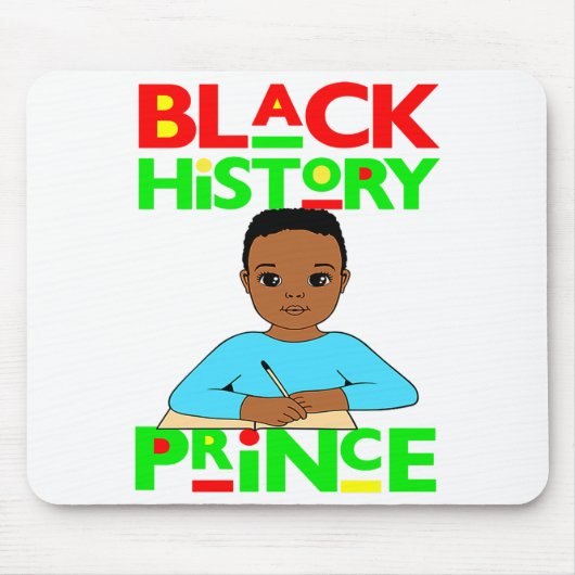 Schwarzer Geschichtsprinz Melanin Junge Sohn Bruh Mousepad (Vorne)