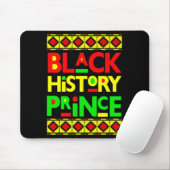Schwarzer Geschichtsprinz Melanin Junge Sohn Bruh Mousepad (Mit Mouse)