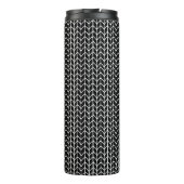 SCHWARZER GESTRICKTER Thermobecher Thermosbecher (Rückseite)