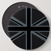 Schwarzer Gewerkschafts-Jack-Flaggen-Entwurf Button (Vorne & Hinten)