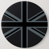 Schwarzer Gewerkschafts-Jack-Flaggen-Entwurf Button (Vorderseite)