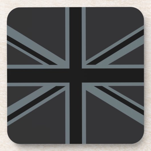 Schwarzer Gewerkschafts-Jack-Flaggen-Entwurf Untersetzer (Vorderseite)