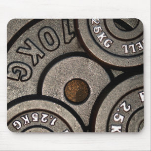 Schwarzer Gewichts-Teller - Weightlifting-Druck Mousepad