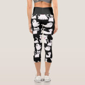 Schwarzer Ghost-Geisterhund Capri Leggings (Rückseite)
