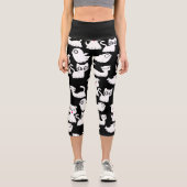 Schwarzer Ghost-Geisterhund Capri Leggings (Vorderseite)