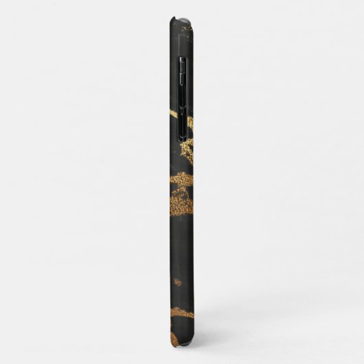 Schwarzer Gildenmarmor mit Lilie Case-Mate iPhone Hülle (Hinten/Links)