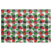 schwarzer Gingham-Herzform-Kirsche Rockabilly Stoff (Fat Quarter (45,7 x 55,9 cm))
