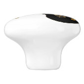 Schwarzer Gitarrenzieher Keramikknauf (Seitenansicht)