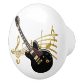 Schwarzer Gitarrenzieher Keramikknauf (Rechts)