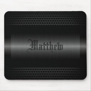 Schwarzer glänzender Edelstahl-Metallblick Mousepad