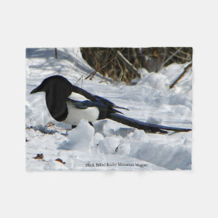 Schwarzer Glattleder-Rocky-Mountain-Magpie-Fleece Fleecedecke