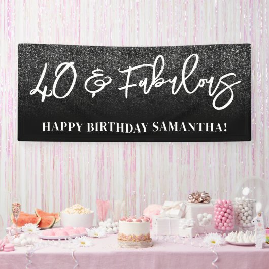 Schwarzer Glitter-Farbblock 40 und Fabelhaft Banner (Party)