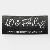 Schwarzer Glitter-Farbblock 40 und Fabelhaft Banner (Horizontal)