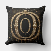 Schwarzer Glitter-Monogrammbuchstabe O für Online-
