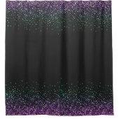 Schwarzer Glitzer Akzent Duschvorhang (Vorderseite)