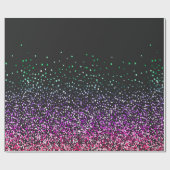 Schwarzer Glitzer Akzent Geschenkpapier (Flach)