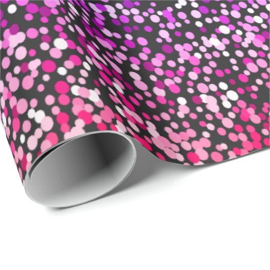 Schwarzer Glitzer Akzent Geschenkpapier (Rolleneckpunkt)