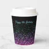 Schwarzer Glitzer Akzent Pappbecher (Vorderseite)