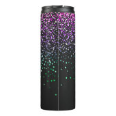 Schwarzer Glitzer Akzent Thermosbecher (Rückseite)