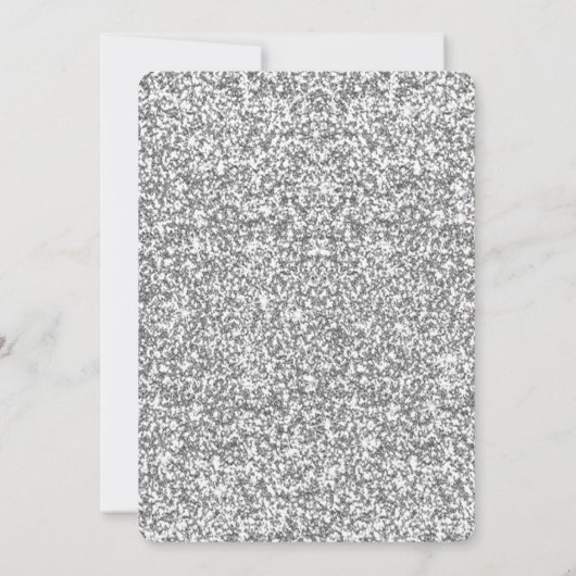 Schwarzer Glitzer - Antwortkarte Einladung (Rückseite)