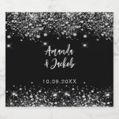 Schwarzer Glitzer Bierflaschenetikett (Einzelnes Label)