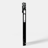 Schwarzer Glitzer Blume Bordeaux-Name Case-Mate iPhone Hülle (Rückseite / Links)