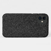Schwarzer Glitzer Case-Mate iPhone Hülle (Rückseite (Horizontal))