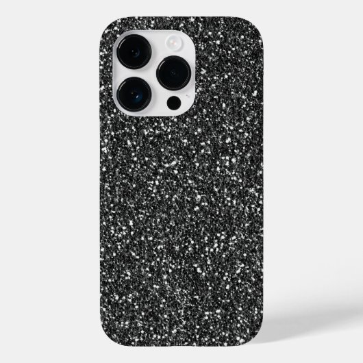 Schwarzer Glitzer Case-Mate iPhone Hülle (Rückseite)