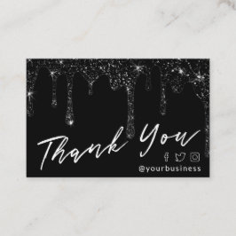 Schwarzer Glitzer danke Skriptpaket einfügen Visitenkarte