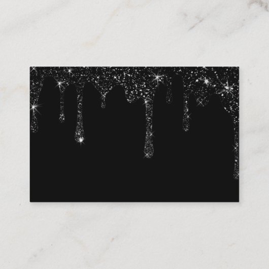 Schwarzer Glitzer danke Skriptpaket einfügen Visitenkarte (Rückseite)