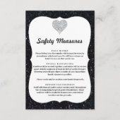 Schwarzer Glitzer Diamantherzschutz Begleitkarte (Vorderseite)