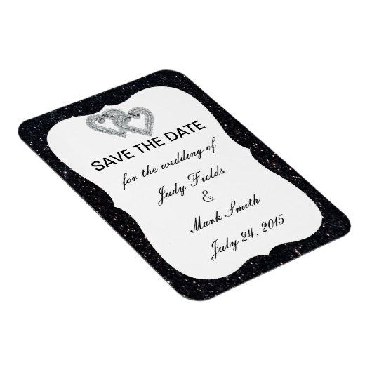 Schwarzer Glitzer Diamantpfeile speichern das Datu Magnet (Rechte Seite)