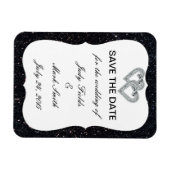 Schwarzer Glitzer Diamantpfeile speichern das Datu Magnet (Horizontal)