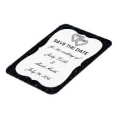 Schwarzer Glitzer Diamantpfeile speichern das Datu Magnet (Linke Seite)