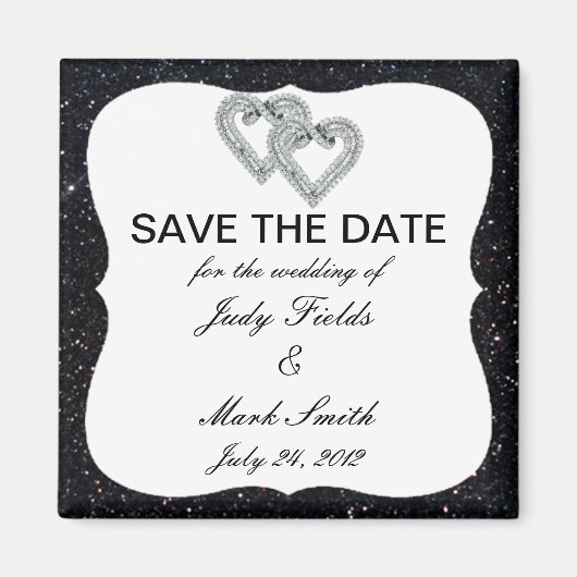 Schwarzer Glitzer Diamantpfeile speichern das Datu Magnet (Vorne)