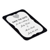 Schwarzer Glitzer Diamond Heart speichern Datum Ma Magnet (Rechte Seite)