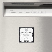 Schwarzer Glitzer Diamond Heart speichern Datum Ma Magnet (In Situ (Geschirrspüler))