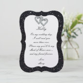 Schwarzer Glitzer Diamond Trauzeugin Card Einladung (Stehend Vorderseite)