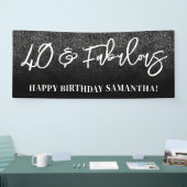 Schwarzer Glitzer Farbblock 40 und fabelhaft Banner (Messe)